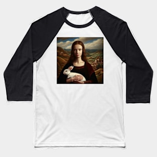 Woman with Rabbit . Baseball T-Shirt